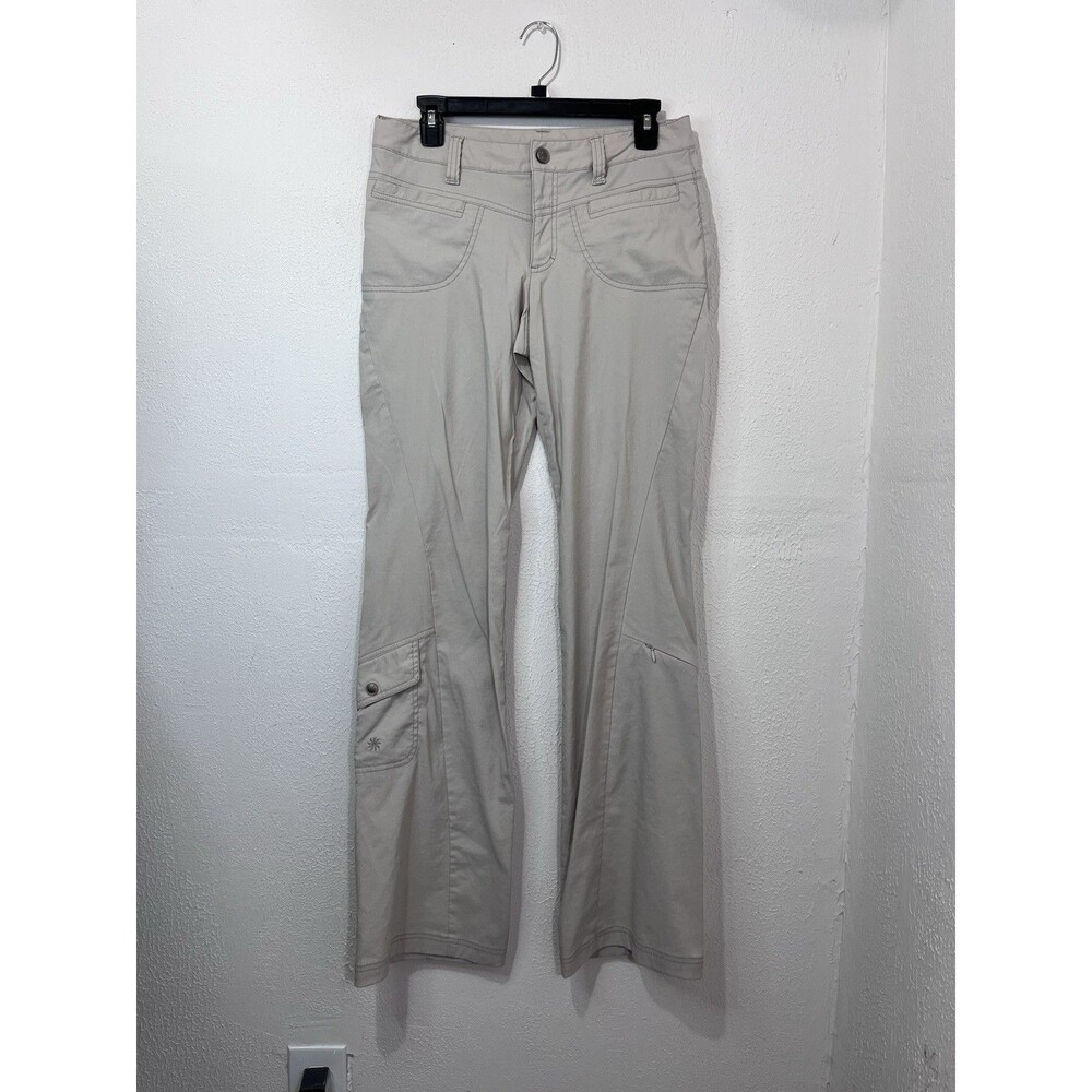 Athleta Pants Women's 6 Tall TaBeige Flat Front Stretch Active Casual 33 Inseam